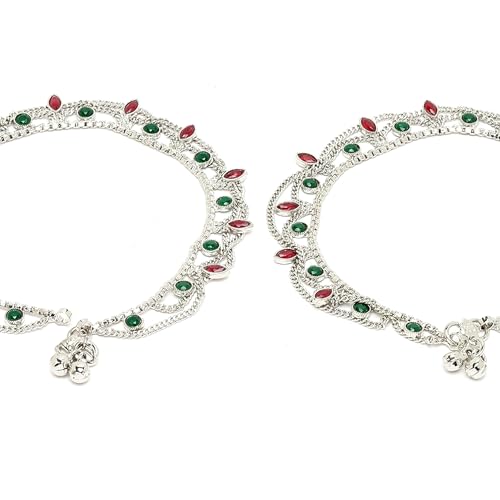 American Diamond Studded Copper Pair of Anklets Jewellery